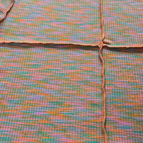 H&M Divided Space Dye Exposed Seam Crop Top | Y2K Grunge Ribbed Tee Size Medium - Picture 6 of 8